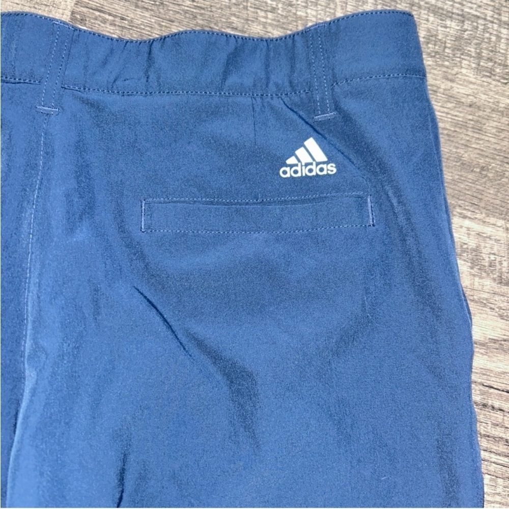 adidas Men's Navy Flat Front Shorts - Picture 3 of 4